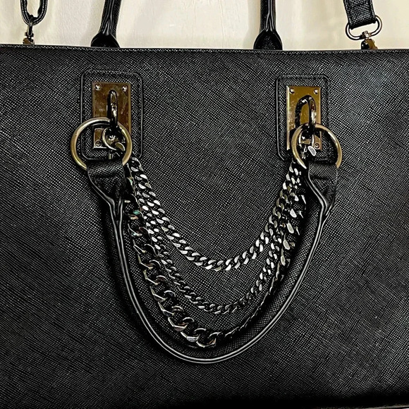 JustFab Handbags - Just Fab Bradley Satchel black size 14.5”L X 10.5” H X 5.5” D almost new new